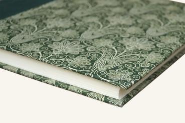 Writing book green "Leni", blank book with cream-colored paper